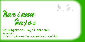 mariann hajos business card